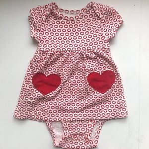 Carter’s Heart Onesie with red Cardigan